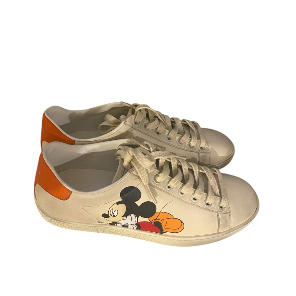 Authentic Gucci x Disney Women Mickey Mouse Ace Sneakers Size 35.5